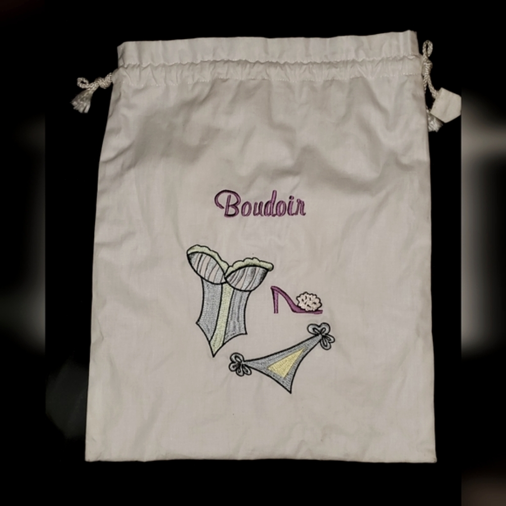 Lingerie Bag Embroidered Drawstring - Picture 4 of 7